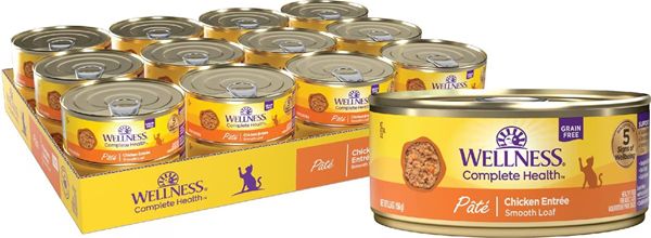 Wellness Complete Health Natural Canned Grain Free Wet Pate Cat Food