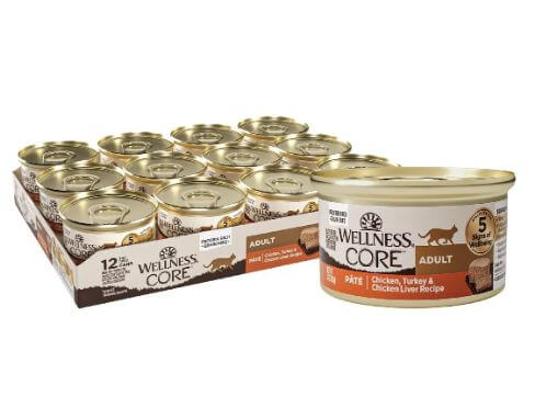 Wellness CORE Grain-Free Chicken, Turkey & Chicken Liver Formula Canned Cat Food